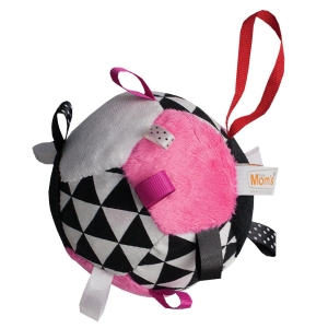 Miękka piłka kontrastowa z metkami dla niemowląt różowa