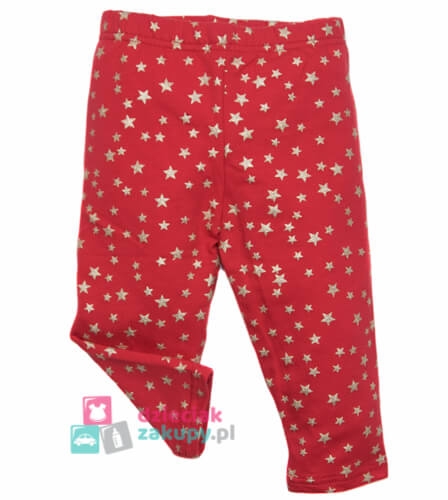 czerwone legginsy dla niemowlaka dziewczynki w złote gwiazdki.jpg