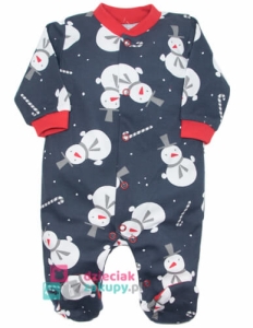 Pajacyk dla niemowląt Bałwanek granatowy Mrofi