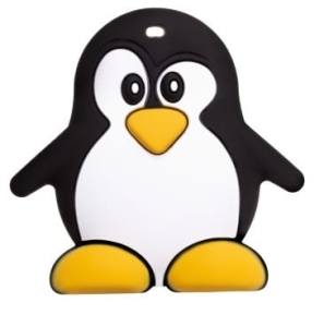 Silikonowy gryzak kontrastowy dla niemowląt Pingwinek