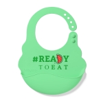 Miękki silikonowy śliniaczek z rynienką i regulowanym zapięciem BabyOno 829/02