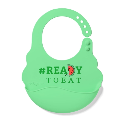 miękki silikonowy śliniaczek z rynienką i regulowanym zapięciem babyono 829/02.jpg