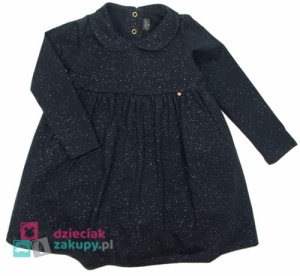 Granatowa sukienka ze złotymi plamkami Sabinka Atut