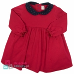 Czerowna sukienka z kołnierzykiem dla dziewczynki Kropeczka Atut