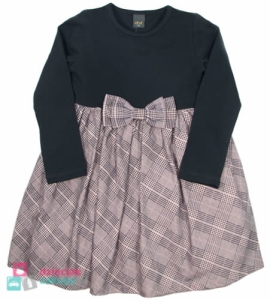 Wizytowa sukienka dla dziewczynki w kratkę Kokardka Atut