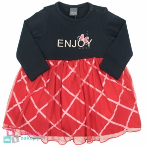 Czerwona sukienka dla dziewczynki z motylkiem Enjoy Atut