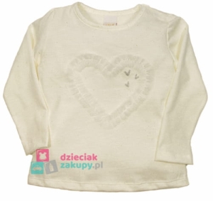 Elegancka kremowa bluzka dla dziewczynki Serduszko Atut