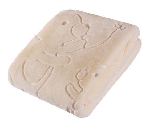 kremowy kocyk akrylowy dla niemowlaka jednokolorowy miś.jpg