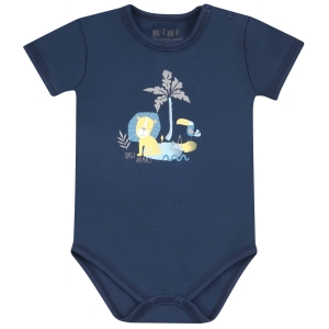 Granatowe body bawełna organiczna dla chłopca Safari Nini