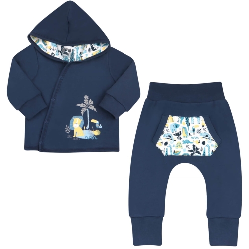 dresik dla niemowlaka chłopca bluza i spodenki z bawełny organicznej safari nini.jpg