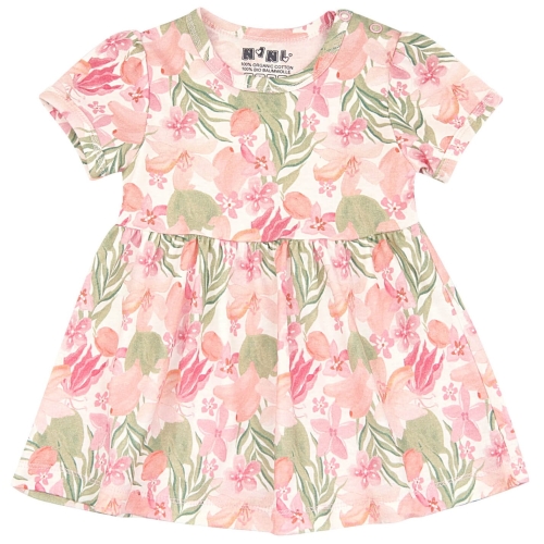 kwiecista sukienka dla dziewczynki na lato bawełna organiczna flowers nini.jpg