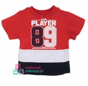 Czerwona koszulka na lato dla chłopca Player Pettino
