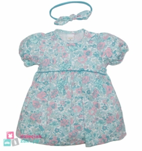 Sukienka w kwiaty dla dziewczynki z opaską Atut