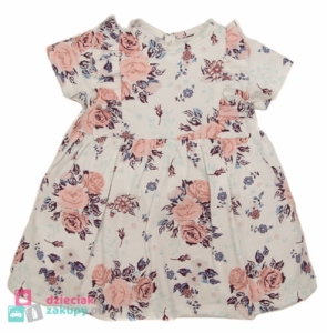 Kwiecista sukienka dla niemowlaka na krótki rękawek Flowers Atut