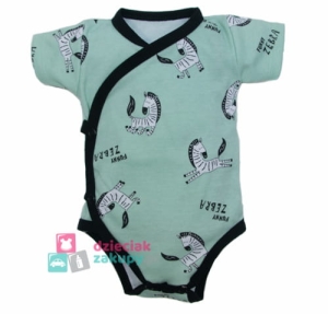 Mrofi body krótki rękaw Zebra miętowe