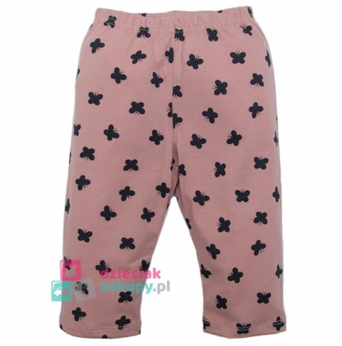 legginsy na lato dla dziewczynki 3/4 motyle brudny róż atut.jpg