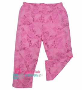 Legginsy 3/4 dla dziewczynki na lato neonowy róż Atut