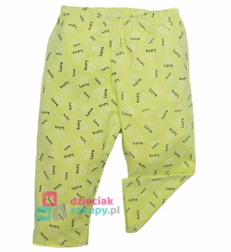limonkowe legginsy na lato dla dziewczynki 3/4 love atut.jpg