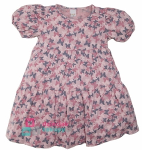 Różowa sukienka w motylki na lato Atut