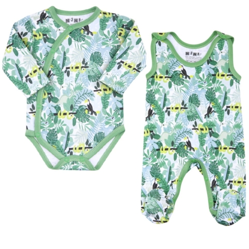 komplet niemowlęcy body i śpioszki bawełna organiczna tukan nini.jpg