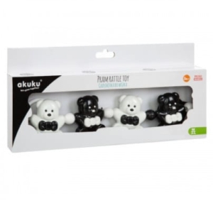 Kontrastowe zabawki do wózka dla dzieci Misie Akuku