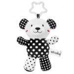 Miękka kontrastowa grzechotka dla dziecka Miś Akuku