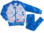 Dres w kwiaty dla dziewczynki z rozpinaną bluzą Rose kolor jeans