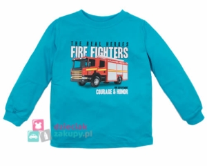 Bluzka chłopięca z wozem strażackim niebieska GT