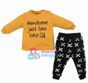 Komplet niemowlęcy żółta bluzka i czarne spodenki GT