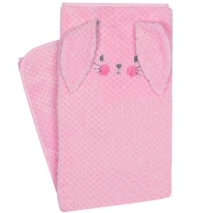 Ciepły kocyk dla niemowlaka Kotek różowy