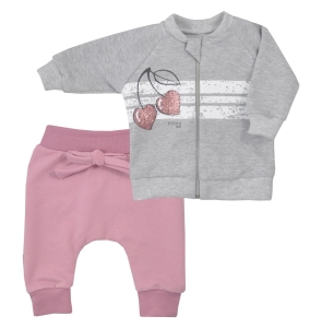 Koala dres dla niemowlaka dziewczynki z wisienką Cherry szary