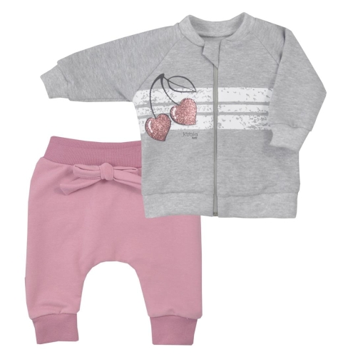 Koala dres dla niemowlaka dziewczynki z wisienką Cherry szary.jpg