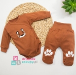 Komplet body i półśpioszki dla niemowlaka chłopca Tygrysek