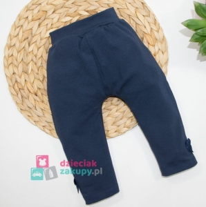 Mrofi spodnie z kokardką dla dziewczynki Lea granatowe