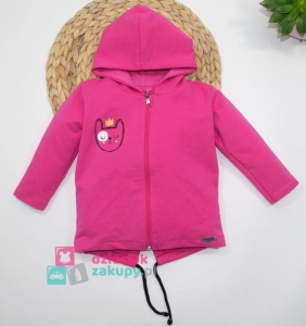 Różowa bluza dziewczęca z kapturem Mrofi Parka