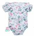 Kwiatowe body dla dziewczynki niemowlaka na krótki rękaw Fiori Mrofi.jpg