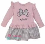 Różowa sukienka dla dziewczynki w kratę Myszka polski producent