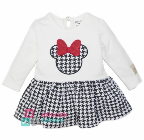 Pettino kremowa sukienka dla dziewczynki Myszka Pepitka.jpg