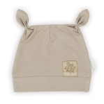 Beżowa czapka dla niemowlaka unisex Nicol Miś