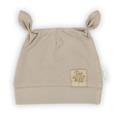 Beżowa czapka dla niemowlaka unisex Nicol Miś.jpg