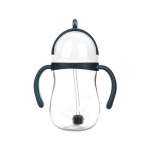 Bidon ze słomką z odważnikiem dla dziecka Akuku niebiesko - szary  A0166