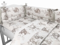 Pościel do łóżeczka dla niemowląt 135x100 cm kołderka,poduszka 40x60 cm z ochraniaczem Spokojny Las beżowa.jpg