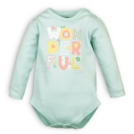 Nini body z bawełny organicznej dla niemowlaka dziewczynki Love turkusowe