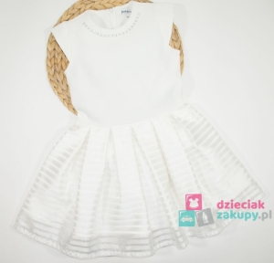 Elegancka sukienka dla dziewczynki z koralikami  Pettino