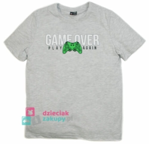 Bluzka dla chłopca na krótki rękaw GT Game Over szara