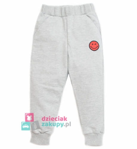 Spodnie dresowe dla chłopca niemowlaka GT Emotki szare.jpg