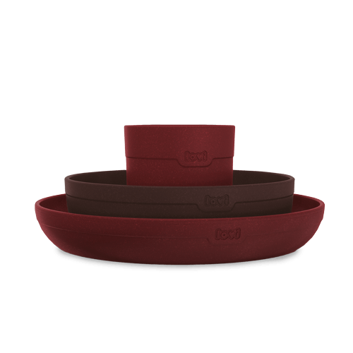 Zestaw naczyń dla dziecka Lovi 20% z mączki drzewnej z recyklingu 21/532 red.png