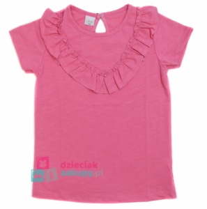 Bluzka dla dziewczynki na krótki rękaw ATUT Falbanka różowa