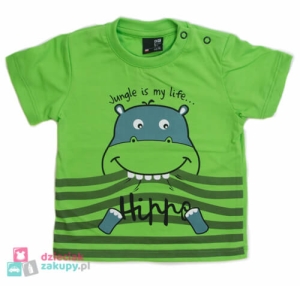 Bluzka dla chłopca niemowlaka na krótki rękaw GT Hipo zielona