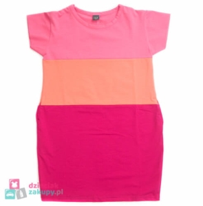 Sukienka dla dziewczynki na krótki rękaw ATUT Paski
